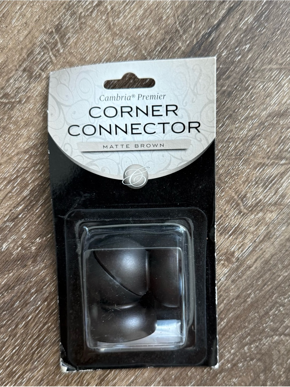 Cambria Premier Corner Connector Matte Brown Curtain Rod Accessory New 41266